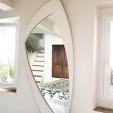 Dismantled Space Age XXL wall mirror in lacquered wood. France, 1970s.