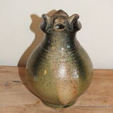 Pichet Cochon in glazed stoneware signed Jean
