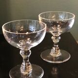 2 crystal champagne glasses