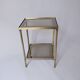 saddle table in brass smoked glass mirror old vintage Jansen house