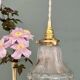 Suspension tulipe vintage en verre holophane