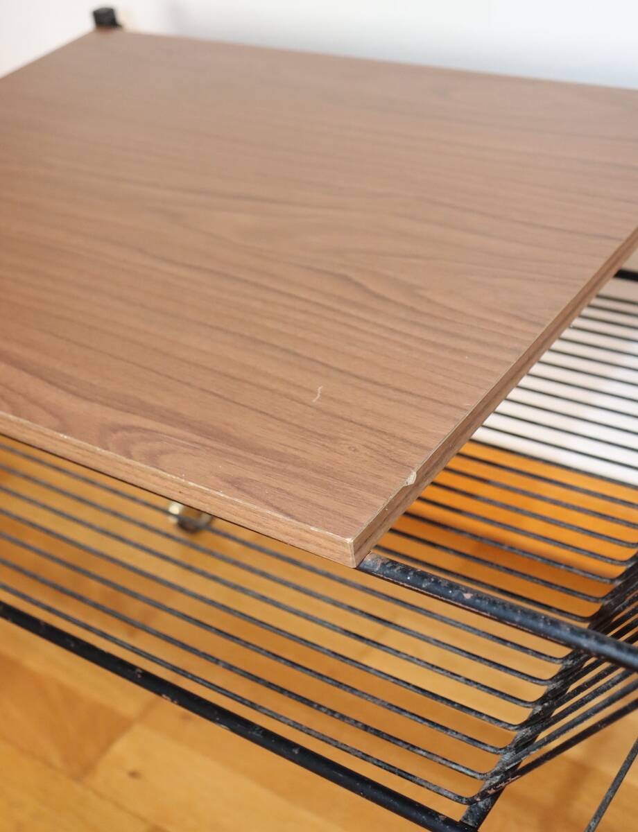 Black metal turntable table