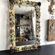 Italian wall mirror in polychrome floral metal, 1950s