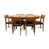 Table ovale et ses 6 chaises assorties 1960