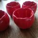Set of 4 red tulip bowls by Villeroy & Boch.