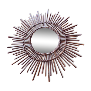 Miroir rotin bambou vintage