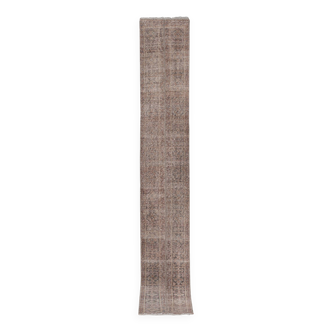 Vintage Turkish Oushak Rug Handwoven 55x373 cm
