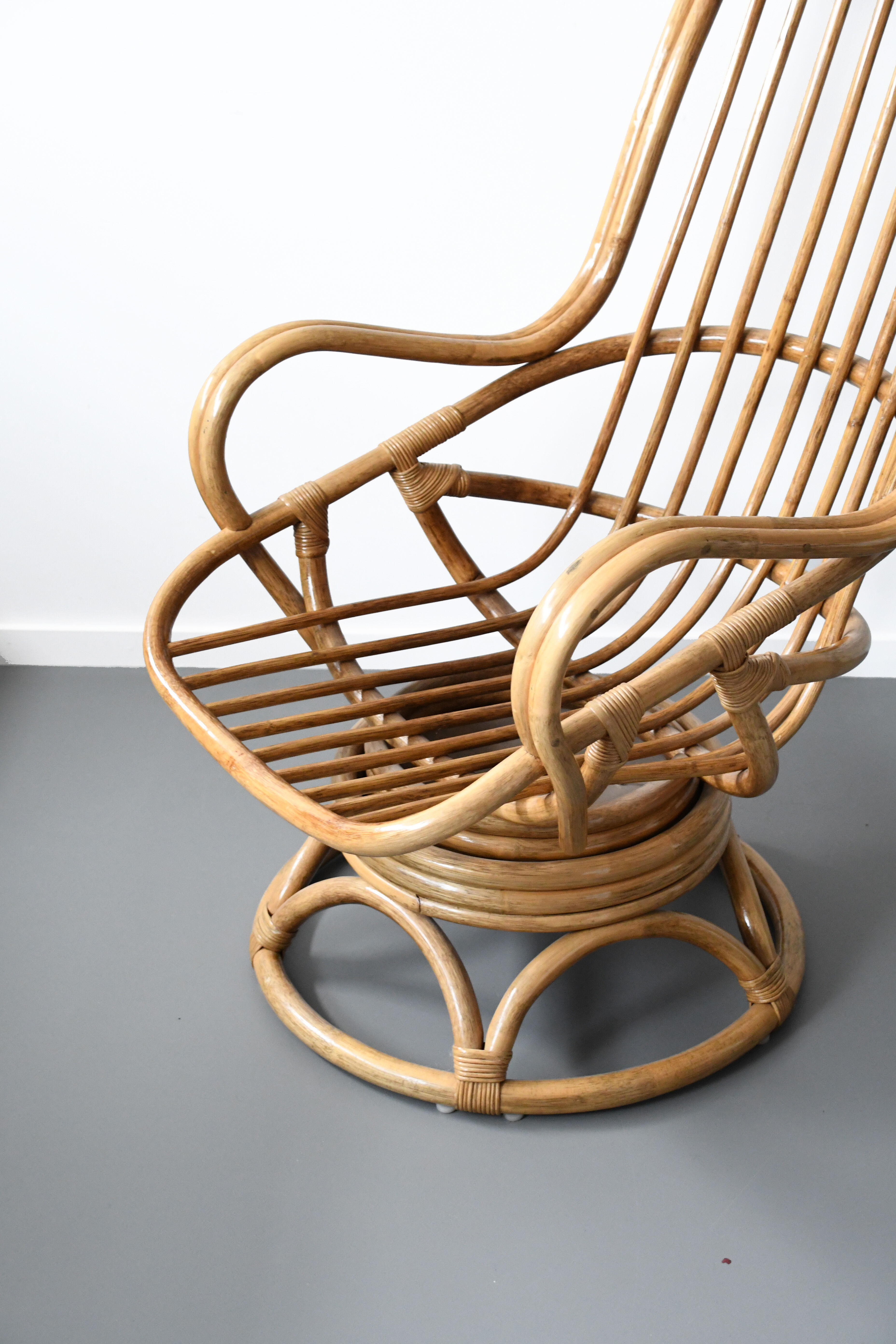 Bamboo rattan armchair