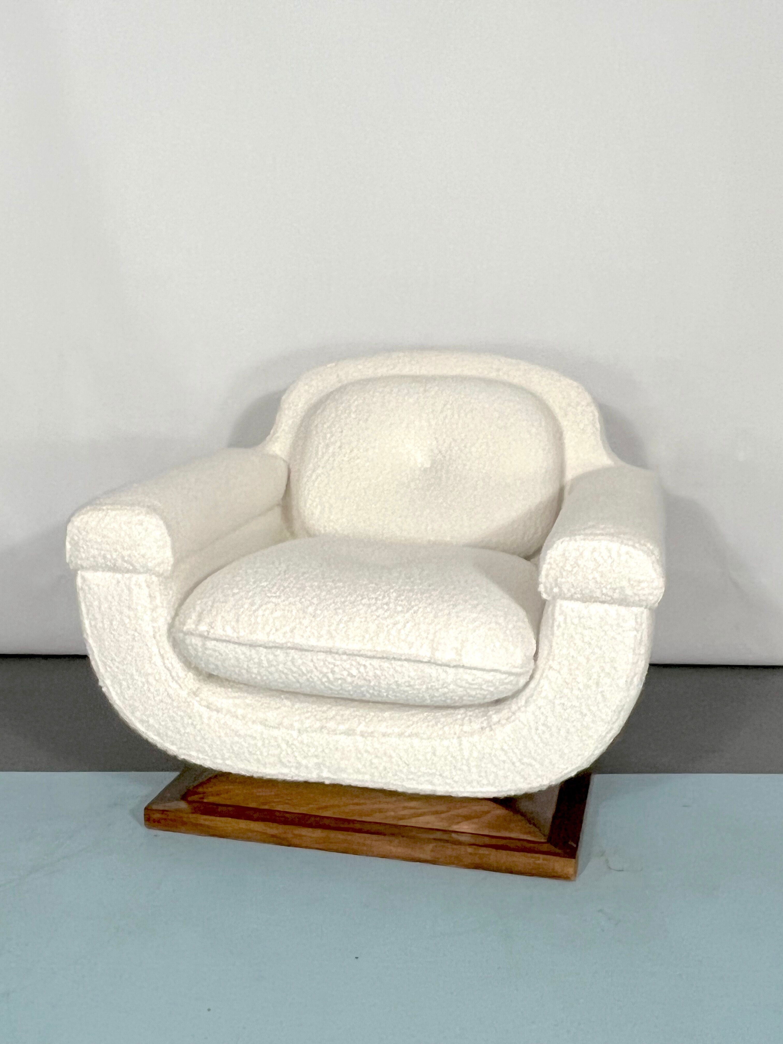 Mid-century White Art Deco sofa and armchair. Italy 1930s