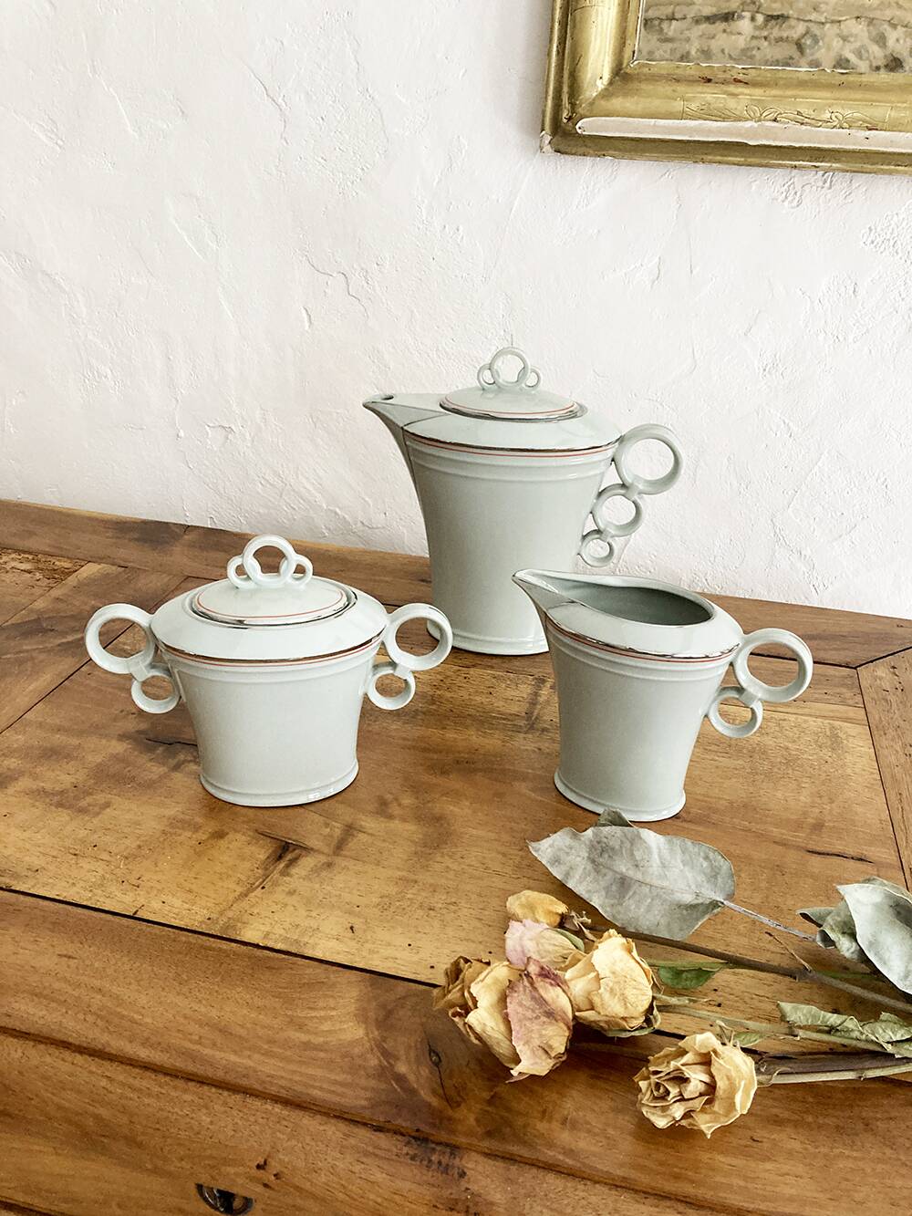 ALP Czechoslovakia ceramic coffee, sugar and creamer set, 1970s