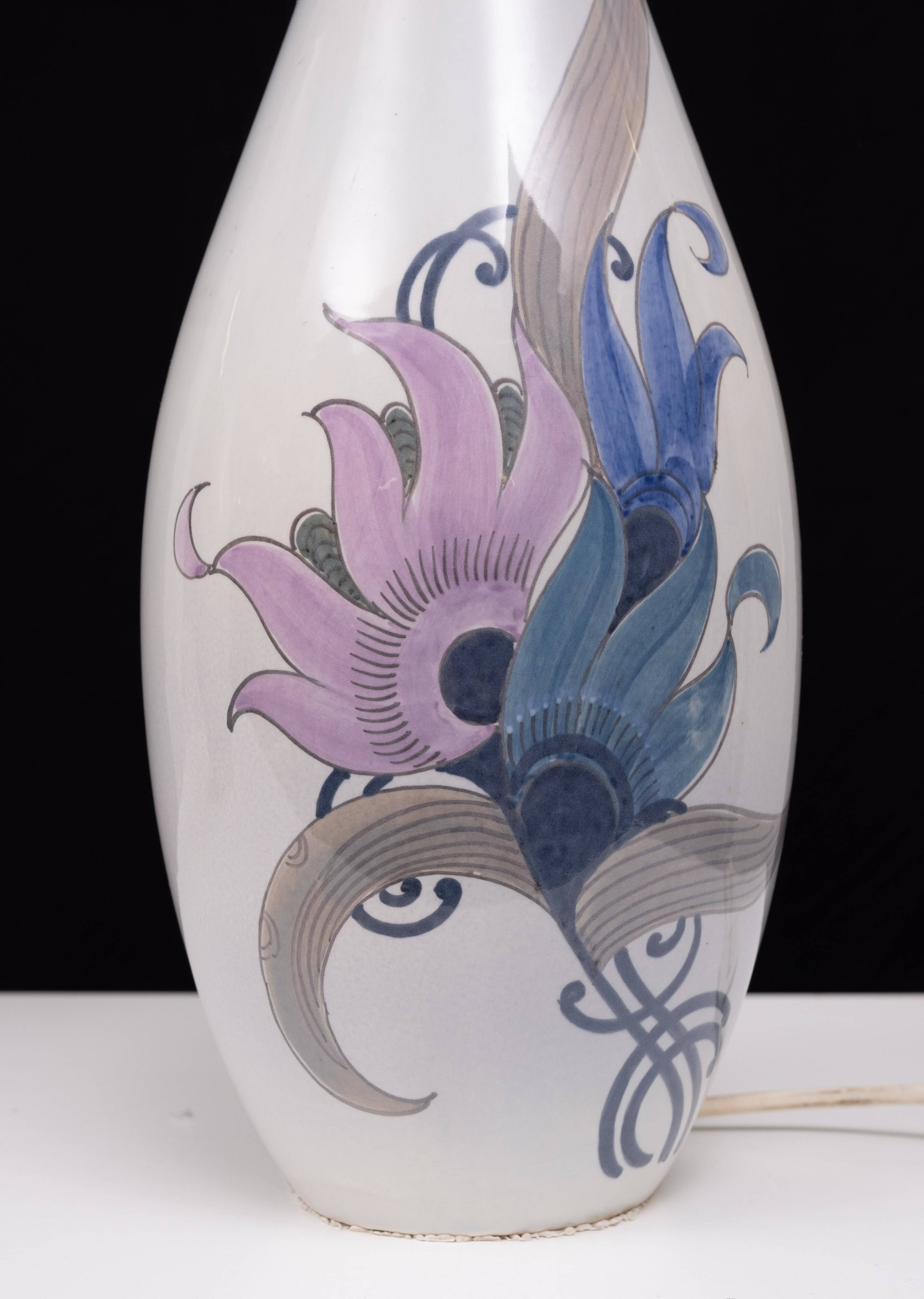 Pair Large Ceramic Table lamps Schoonhoven Plateel 1970s