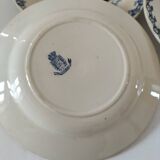 Trio of Gien soup plates – Chardon model in navy blue