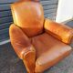 Pair of club chair in beautiful patina leather