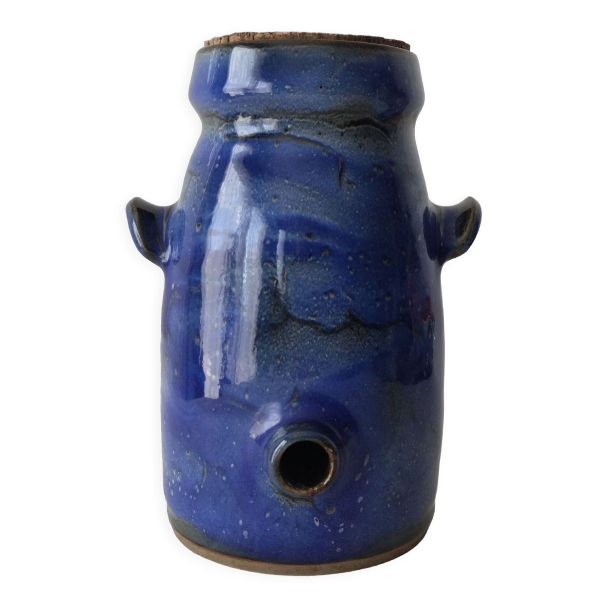 Vinaigrier in blue ceramic signed Couffil