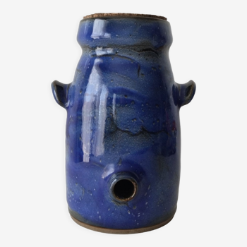 Vinaigrier in blue ceramic signed Couffil