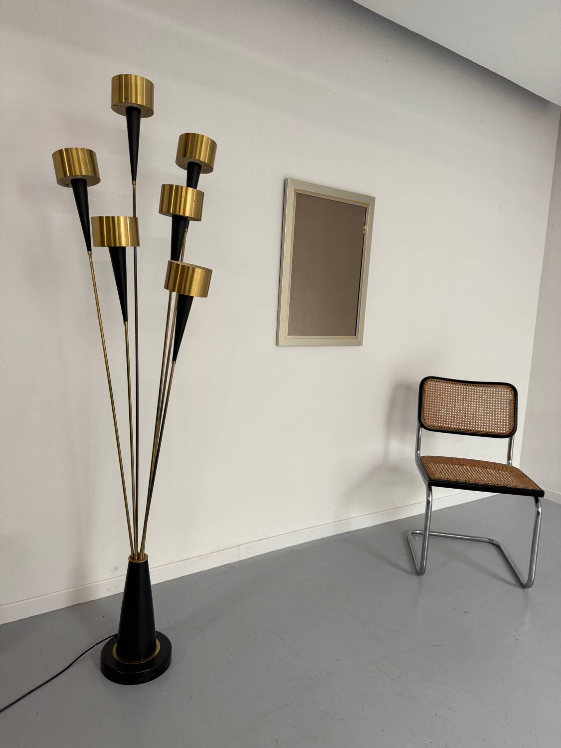 Old Belgo Chrome mirror bronze glass design from the 70s vintage