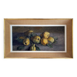 HSP painting "Clos Fleuri - Pears" signed P. Toutain (?) + frame