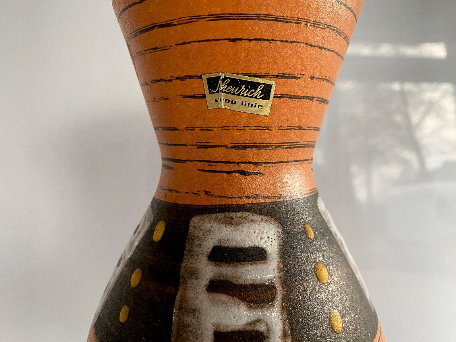 Vintage West German Vase with fat lava glaze