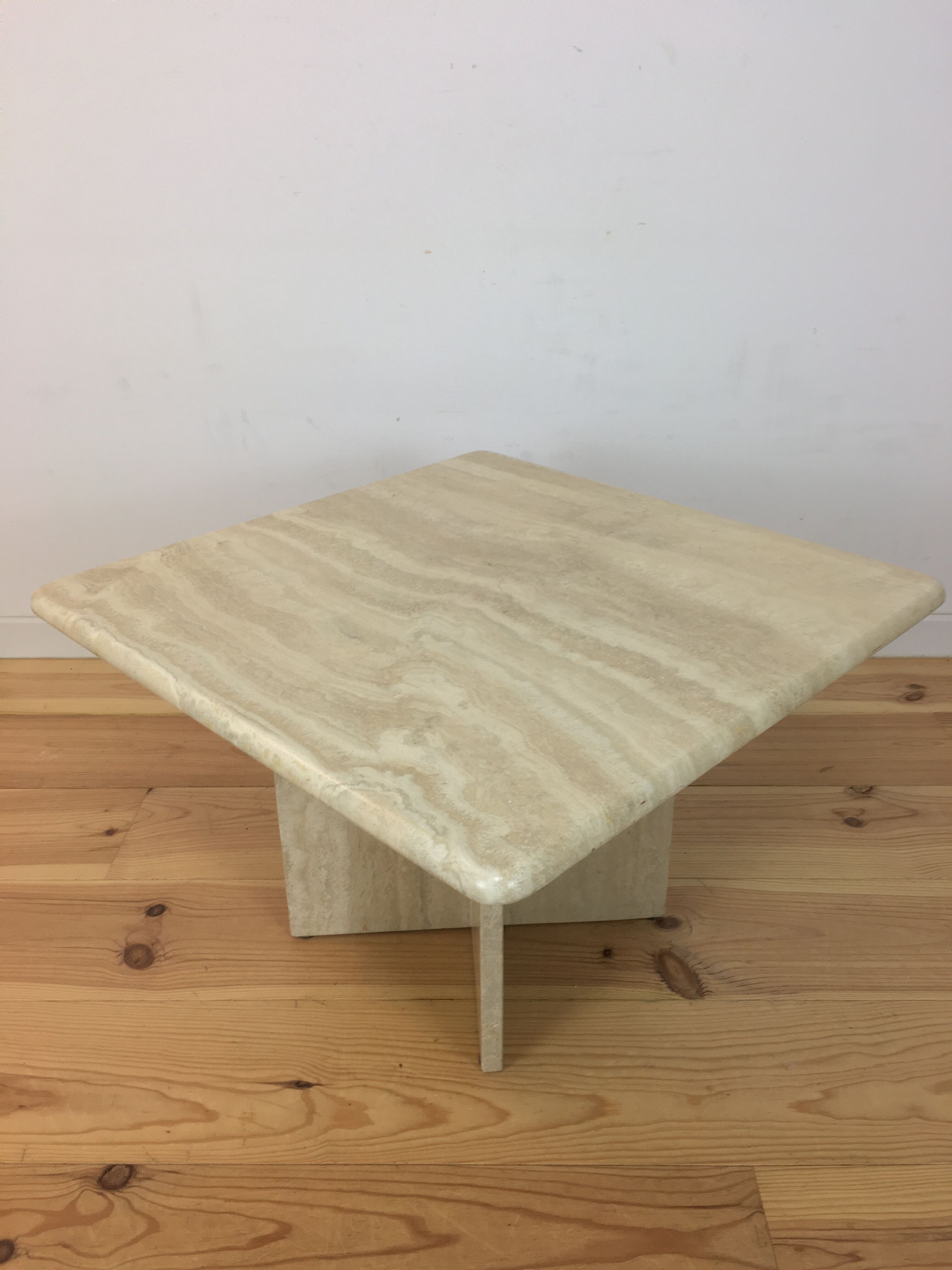 Square travertine coffee table