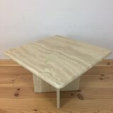 Square travertine coffee table