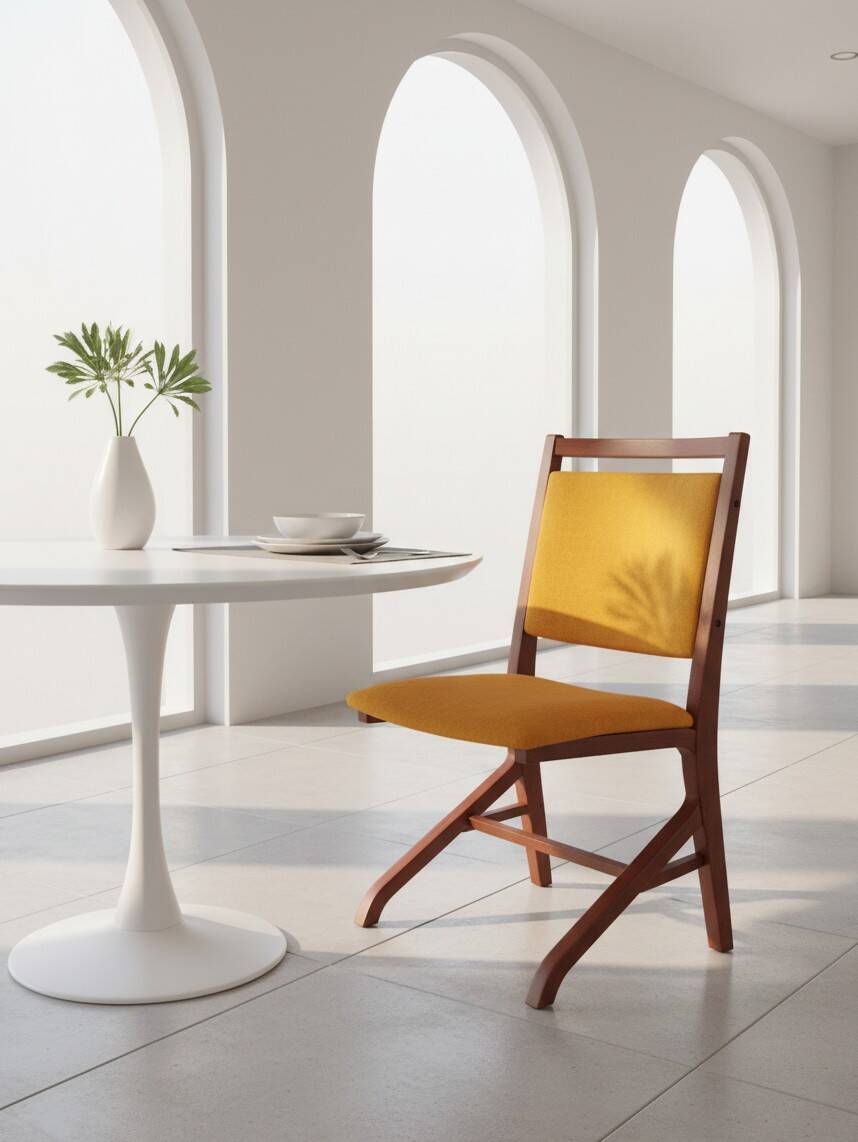 Set of 4 vintage saffron Scandinavian chairs