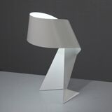 Vintage lamp "Ribbon" folded metal lacquered white design by Claire Norcross & Habi