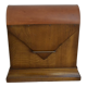 Magazine holder in wood and leather