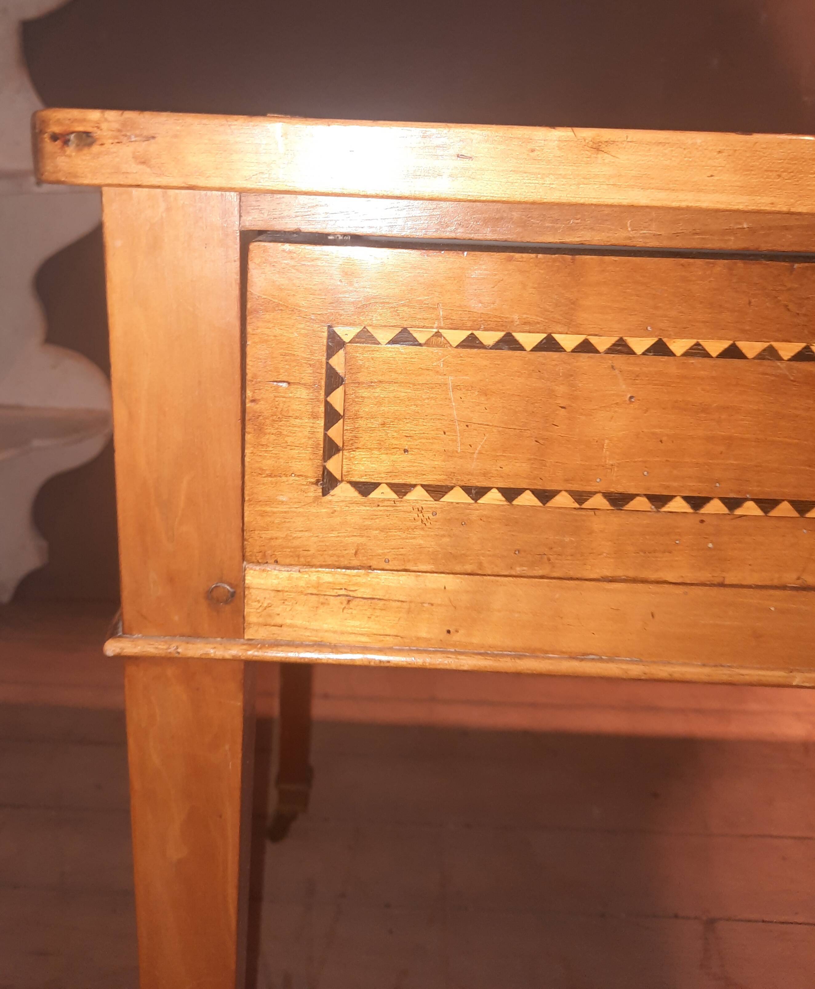 Yellow wooden writing table