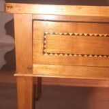 Yellow wooden writing table