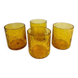 70s Blown Amber Whiskey Glasses