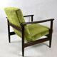 GFM-142 Armchair in Olive green attributed to Edmund Homa, 1970s - brown wood