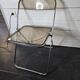 Folding office chair in smoked plexiglass by Giancarlo Piretti, Castelli edition