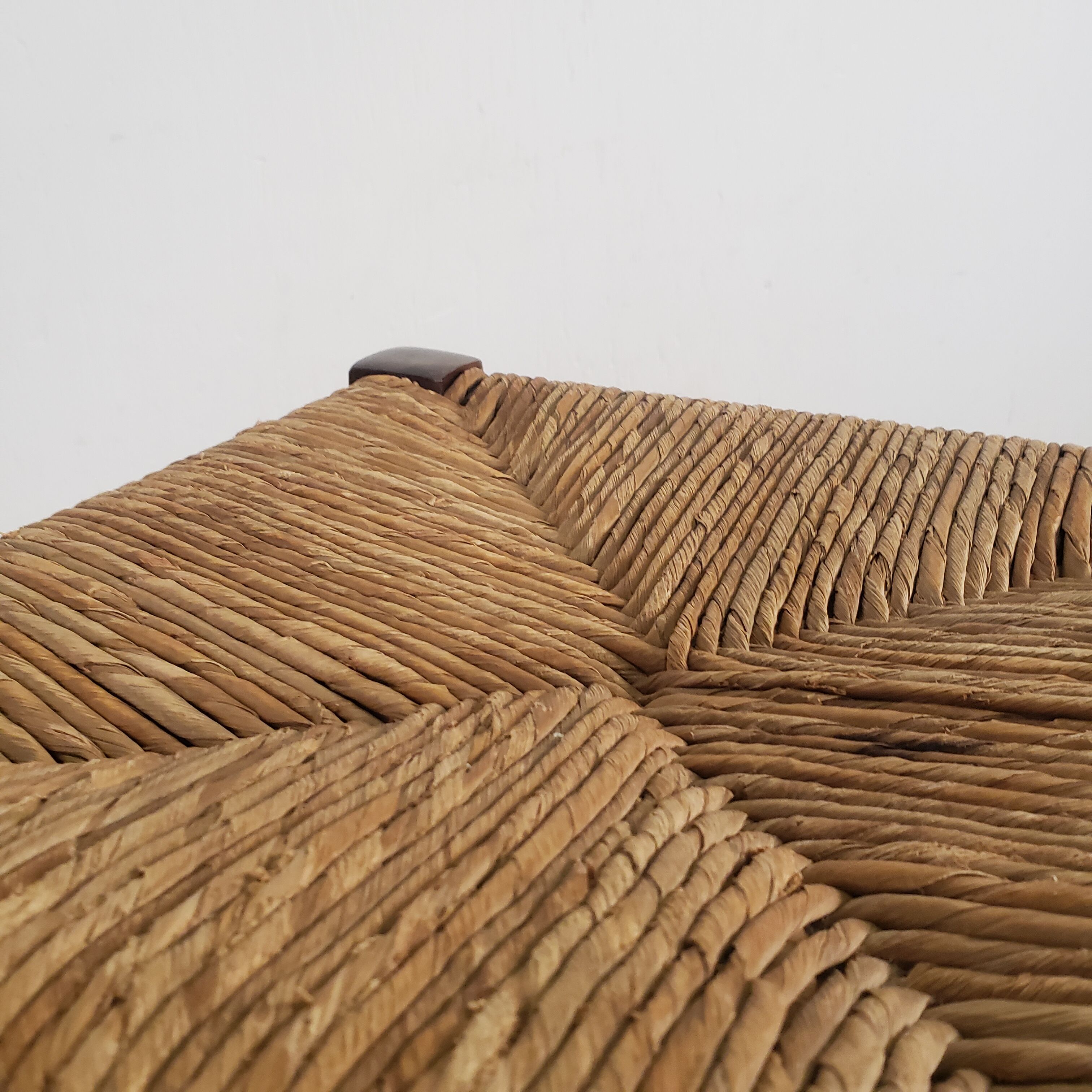 Wooden and straw stool