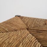 Wooden and straw stool