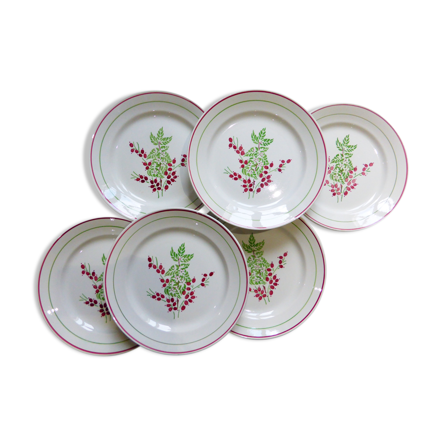 6 vintage flat plates