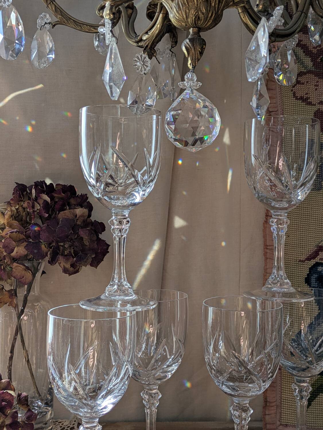 Crystal footed glasses