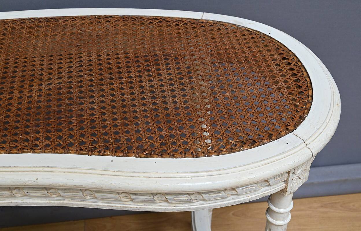 Painted wooden piano bench, Louis XVI style – Late 19th century