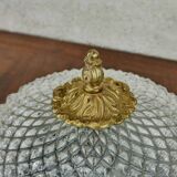 Bronze and diamond glass ceiling light.