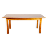 Dining room table in Landes pine by Pierre Gauthier Delaye, published by Vergneres