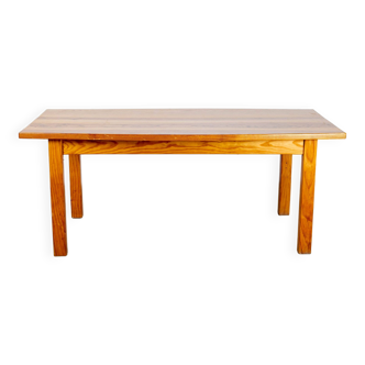 Dining room table in Landes pine by Pierre Gauthier Delaye, published by Vergneres