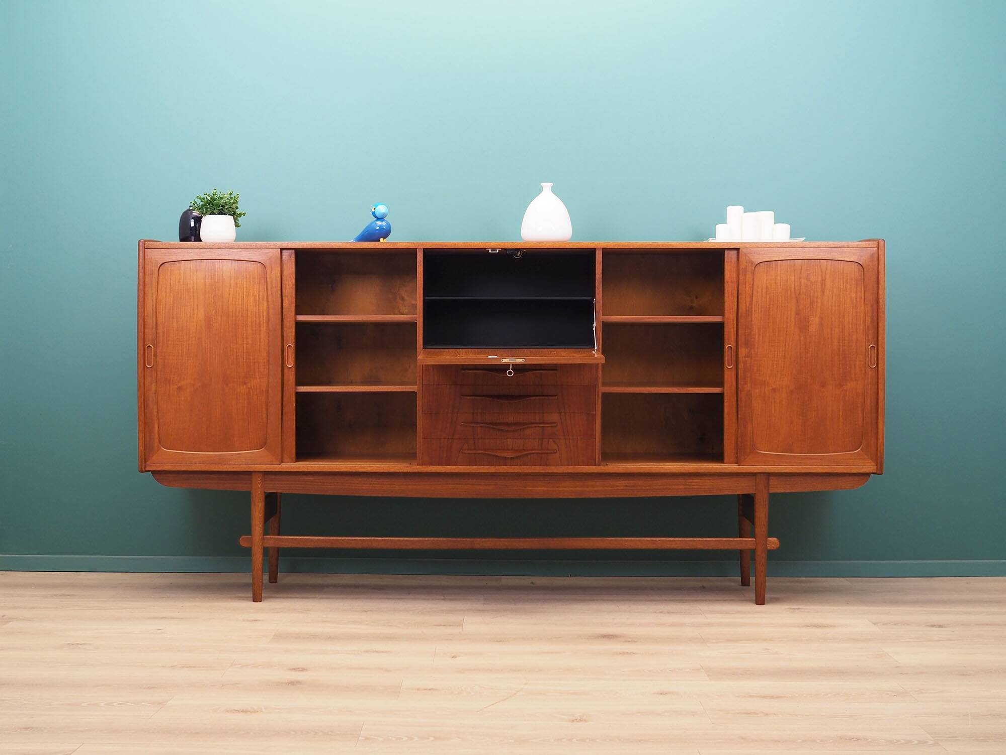 Teak highboard, Danish design, 1960s, production: Denmark