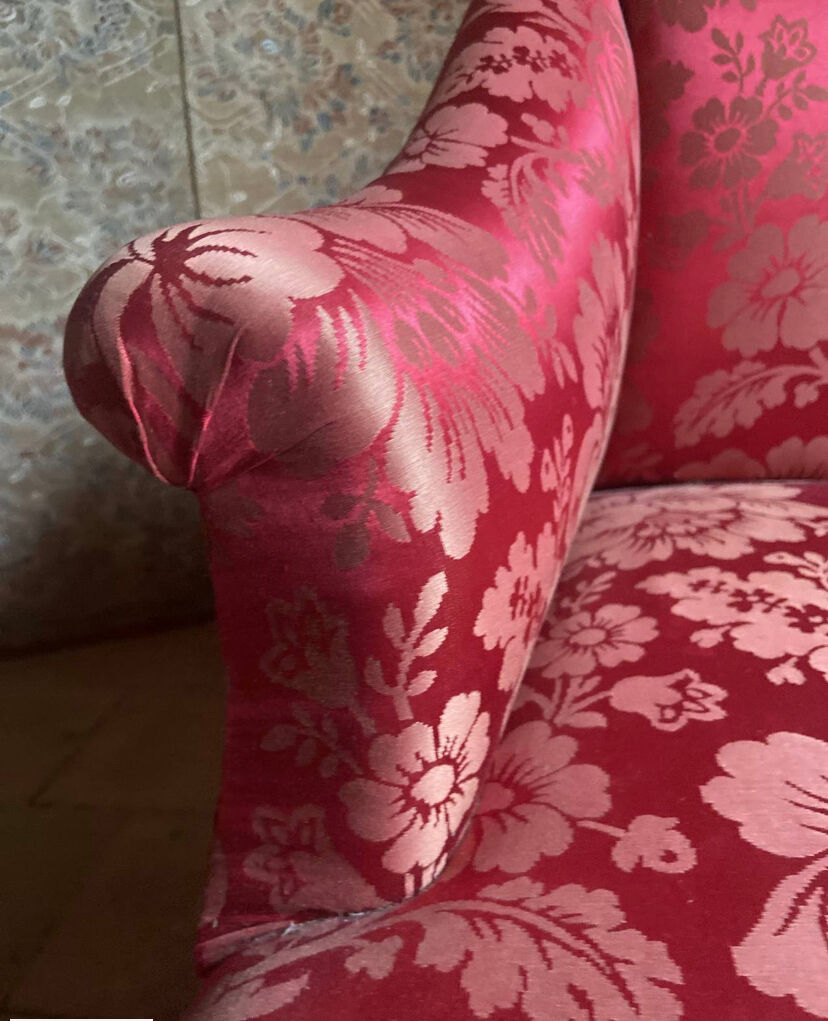 Armchair Napoleon III red satin