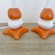Pair of ceramic bedside lamps, 70s 80s design, vintage.