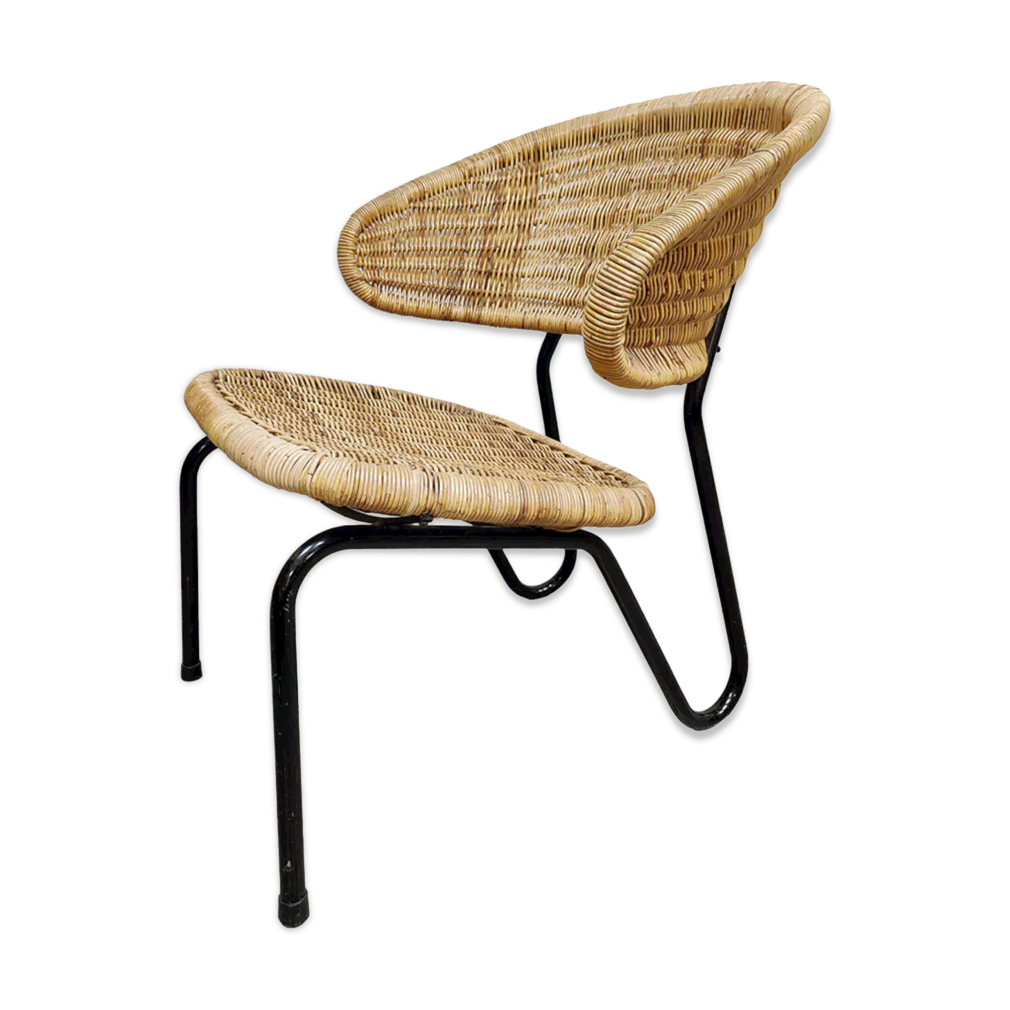 Midcentury Dutch design rattan easy chair Dirk van Sliedregt Gebr. Jonkers