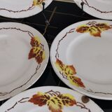 Set of 10 Bohemian dessert plates Orchies Moulin des Loups