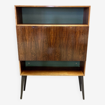 Scandinavian rosewood design retractable desk.