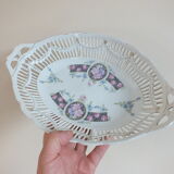 Set of 2 openwork bins or porcelain baskets circa 1920-1930