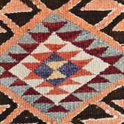 3x10 Turkish Orange & Burgundy Kilim Runner Rug, 92x302Cm