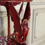Athenian carved wood, red patina imitation of red marble