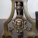 Pair of Louis-Philippe andirons with Caryatids - Bronze, cast iron - 19th century